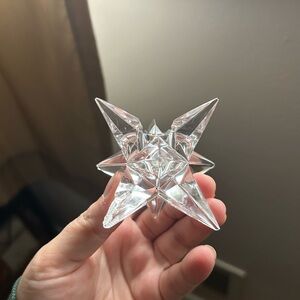 Pair of Vintage Rosenthal 9-Point Crystal Star Candle Holders-with defects